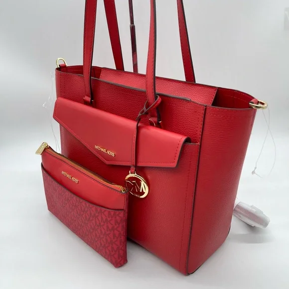 Michael Kors Large Maude Large 3 in 1 Tote Bag Flame